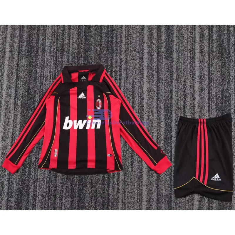 Camiseta AC Milan  2006/07 1ª Equipación Retro ML Rojo/Negro Niño Kit