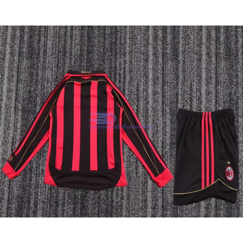Camiseta AC Milan  2006/07 1ª Equipación Retro ML Rojo/Negro Niño Kit