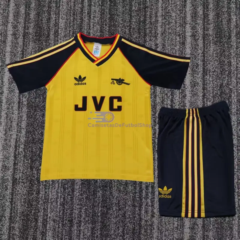Camiseta Arsenal 1988/90 2ª Equipación Retro Amarillo/Negro Niño Kit