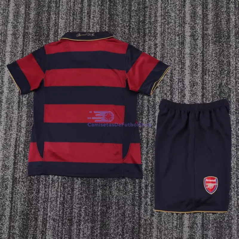 Camiseta Arsenal 2007/08 3ª Equipación Retro Rojo Oscuro/Negro Niño Kit
