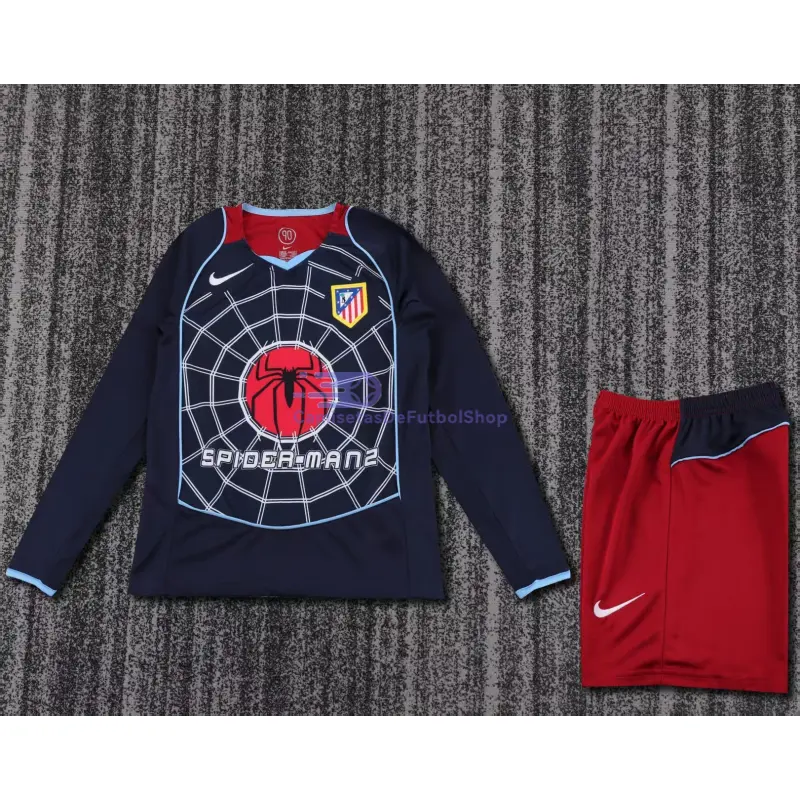 Camiseta Atlético de Madrid 2004/05 2ª Equipación Retro ML Azul Marino Niño Kit
