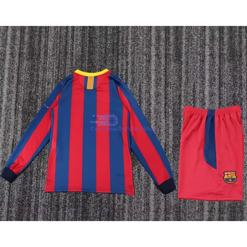 Camiseta Barcelona 2010/11 1ª Equipación Retro ML Rojo/Azul Niño Kit