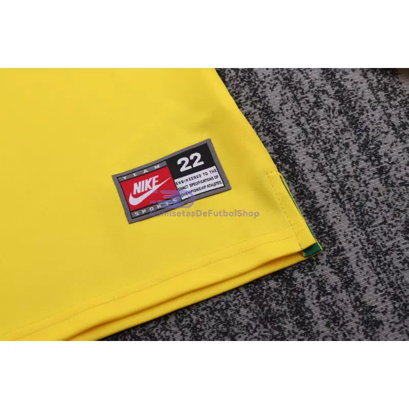 Camiseta Brasil 1998 1ª Equipación Retro ML Amarillo Niño Kit