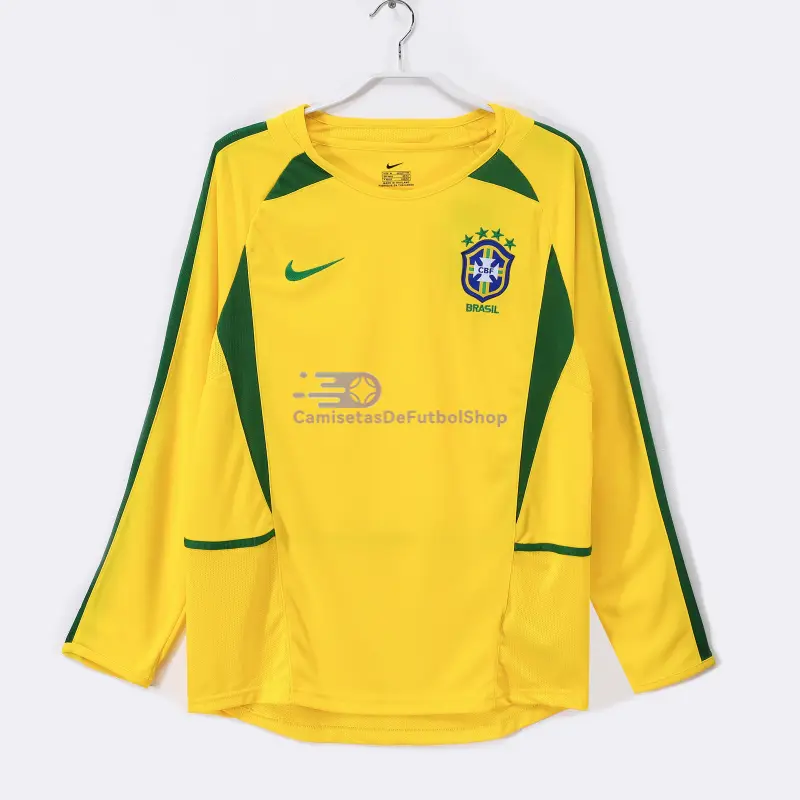 Camiseta Brasil 2002 1ª Equipación Retro ML Amarillo