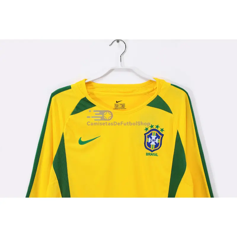 Camiseta Brasil 2002 1ª Equipación Retro ML Amarillo