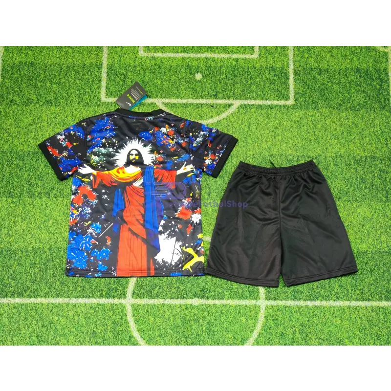 Camiseta Brasil 2025 Especial Edición Negro/Azul/Rojo Niño Kit