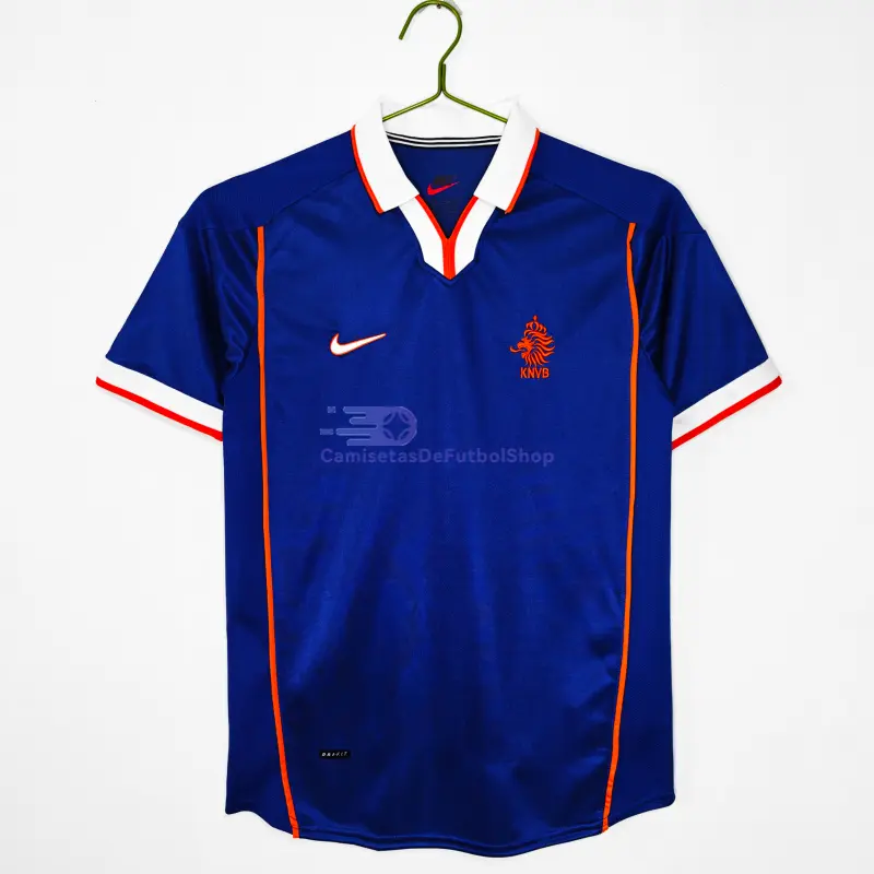 Camiseta Holanda 1998 2ª Equipación Retro Azul