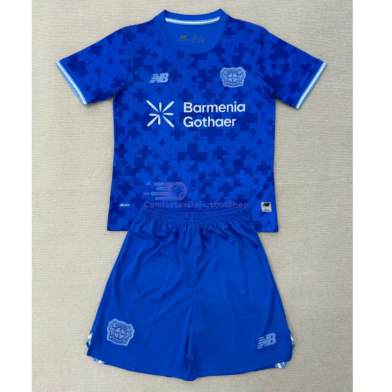 Camiseta Leverkusen 2025/2026 3ª Equipación Azul Niño Kit