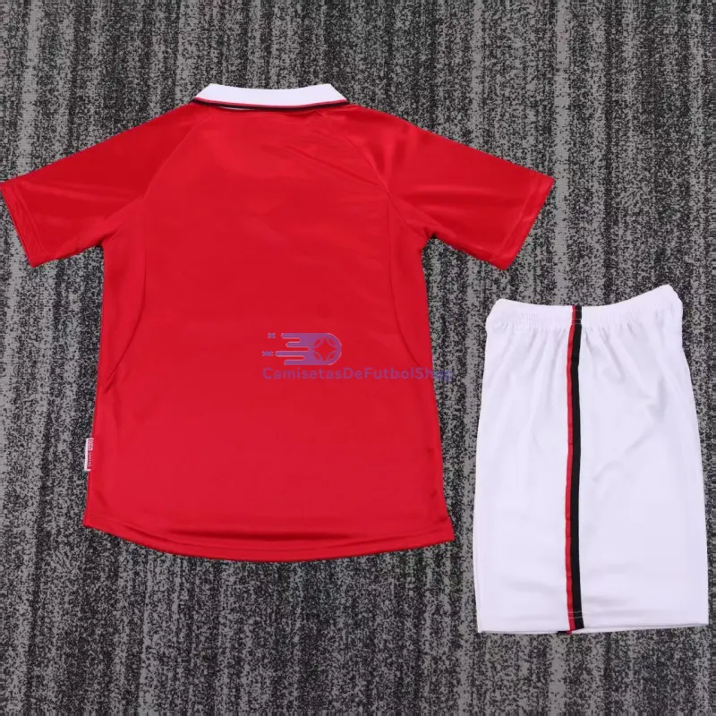 Camiseta Manchester United 1999/00 1ª Equipación Retro Rojo Niño Kit