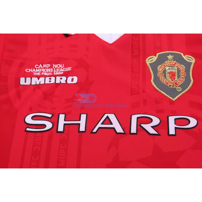 Camiseta Manchester United 1999/00 1ª Equipación Retro Rojo Niño Kit