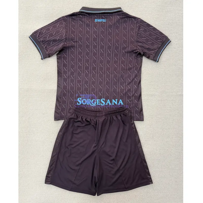 Camiseta Napoli 2025/2026 3ª Equipación Negro Niño Kit