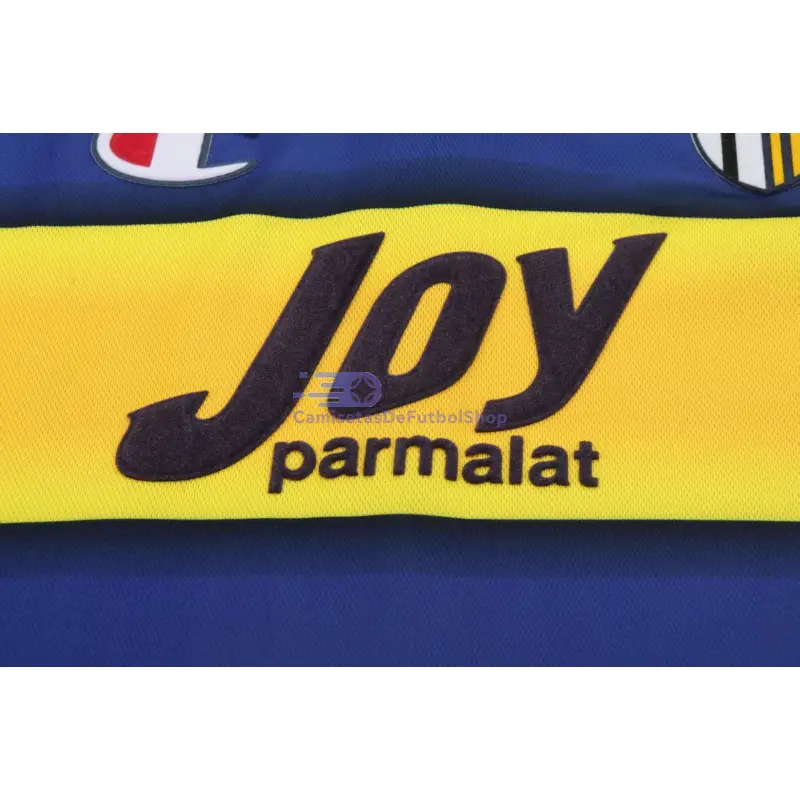 Camiseta Parma Calcio 2001/02 1ª Equipación Retro Amarillo/Azul Niño Kit