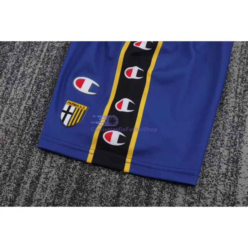 Camiseta Parma Calcio 2001/02 1ª Equipación Retro Amarillo/Azul Niño Kit