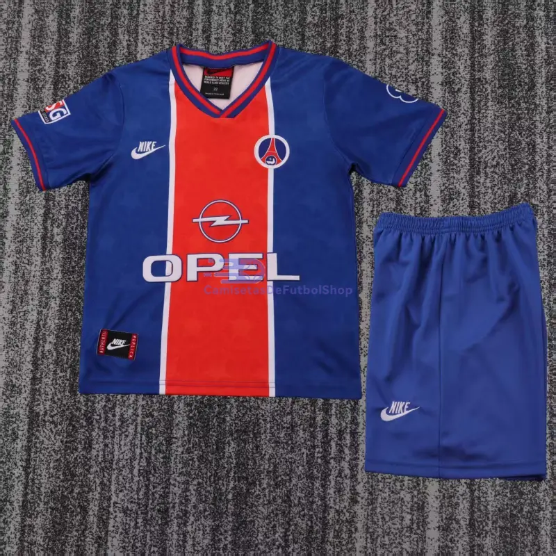 Camiseta PSG 1995/96 1ª Equipación Retro Azul/Rojo Niño Kit