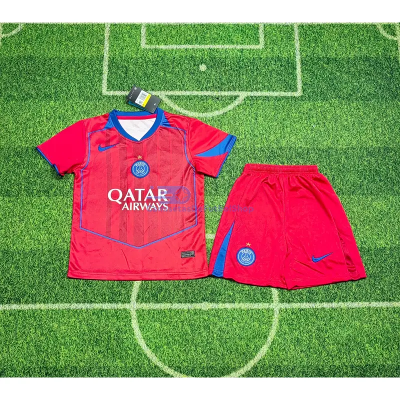 Camiseta PSG 2025/2026 3ª Equipación con Estrella Rojo Niño Kit
