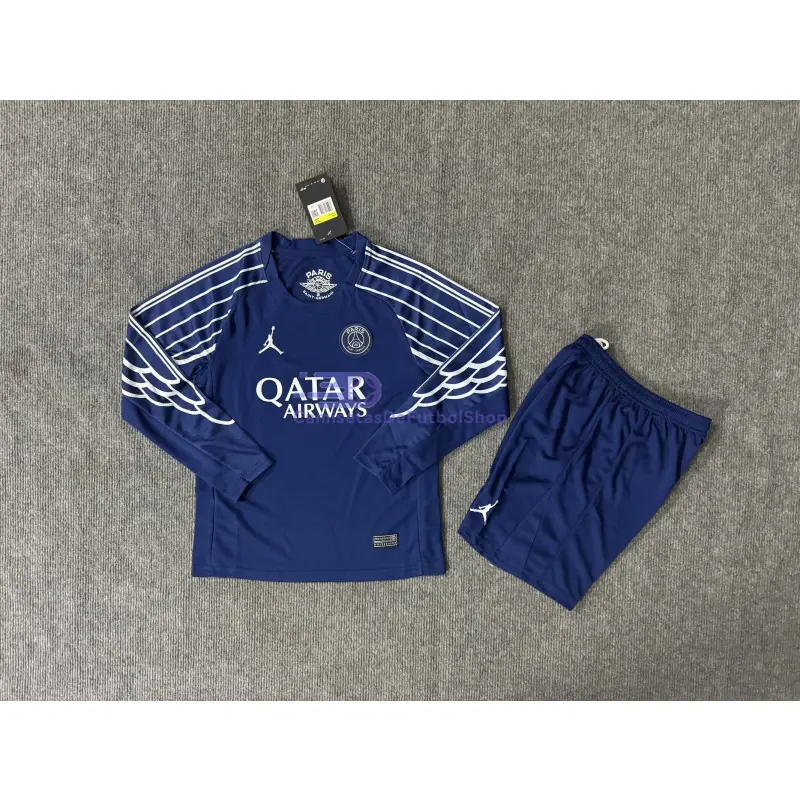 Camiseta PSG 2025/2026 4ª Equipación ML Azul Niño Kit