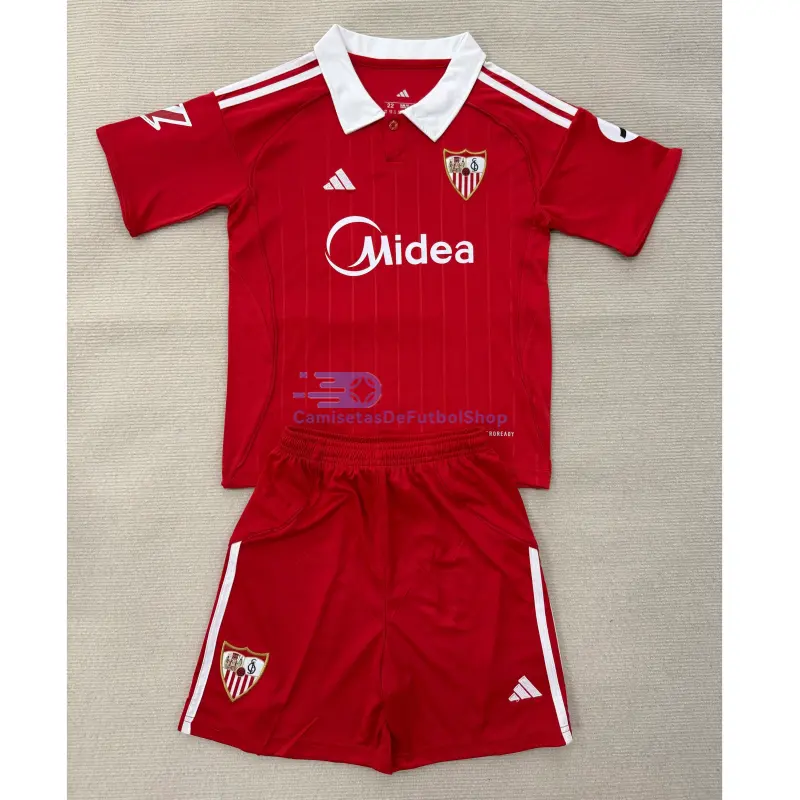 Camiseta Sevilla FC 2025/2026 2ª Equipación Rojo con Parche La Liga