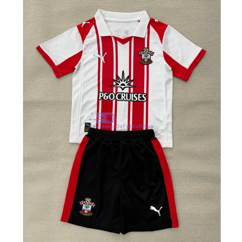 Camiseta Southampton 2025/2026 1ª Equipación Rojo/Blanco Niño Kit