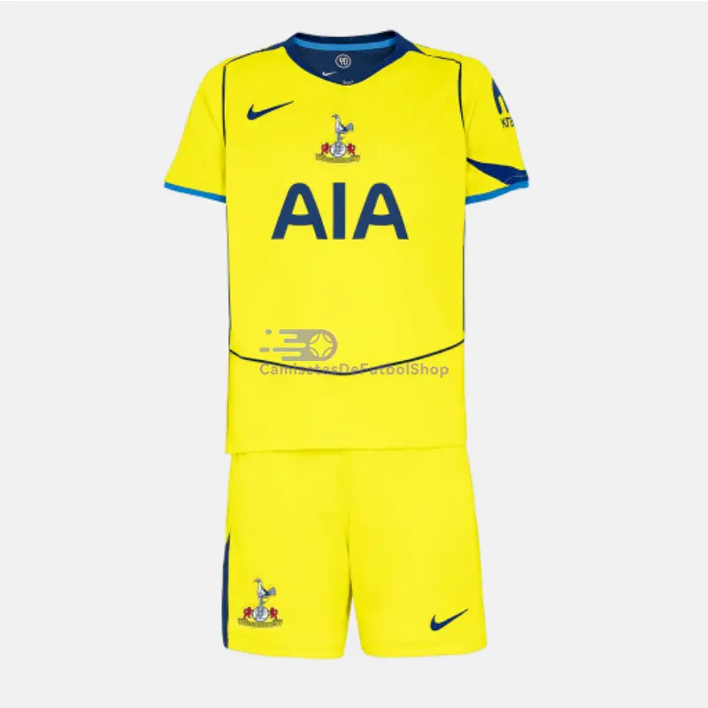 Camiseta Tottenham Hotspur 2025/2026 3ª Equipación Amarillo Niño Kit
