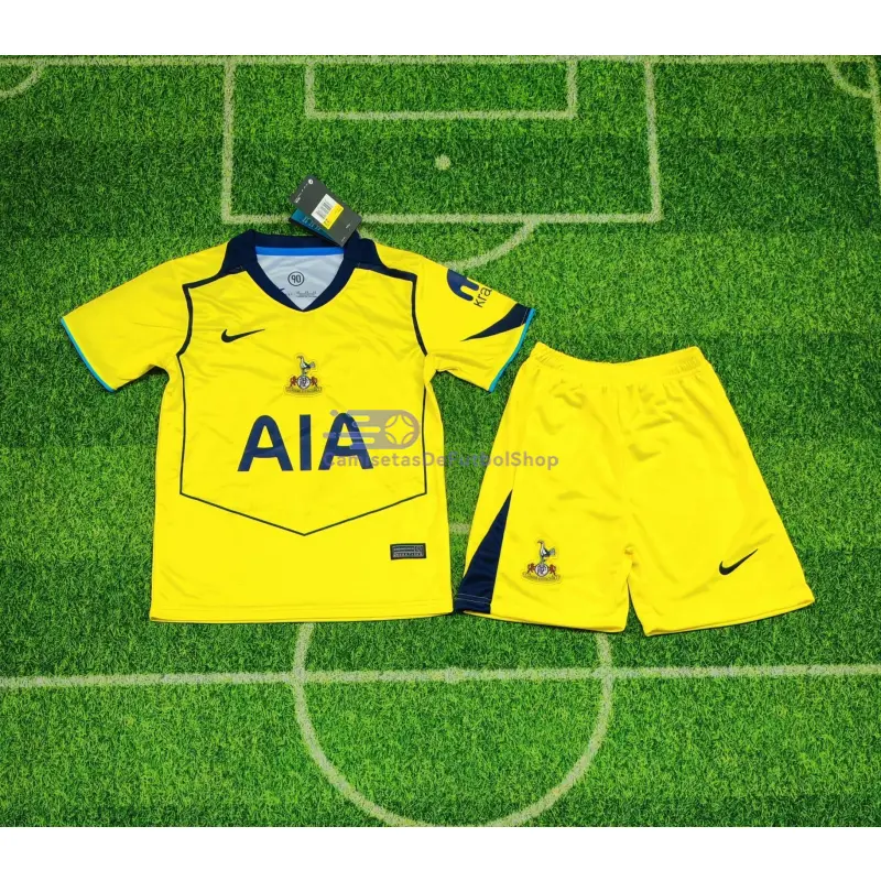 Camiseta Tottenham Hotspur 2025/2026 3ª Equipación Amarillo Niño Kit