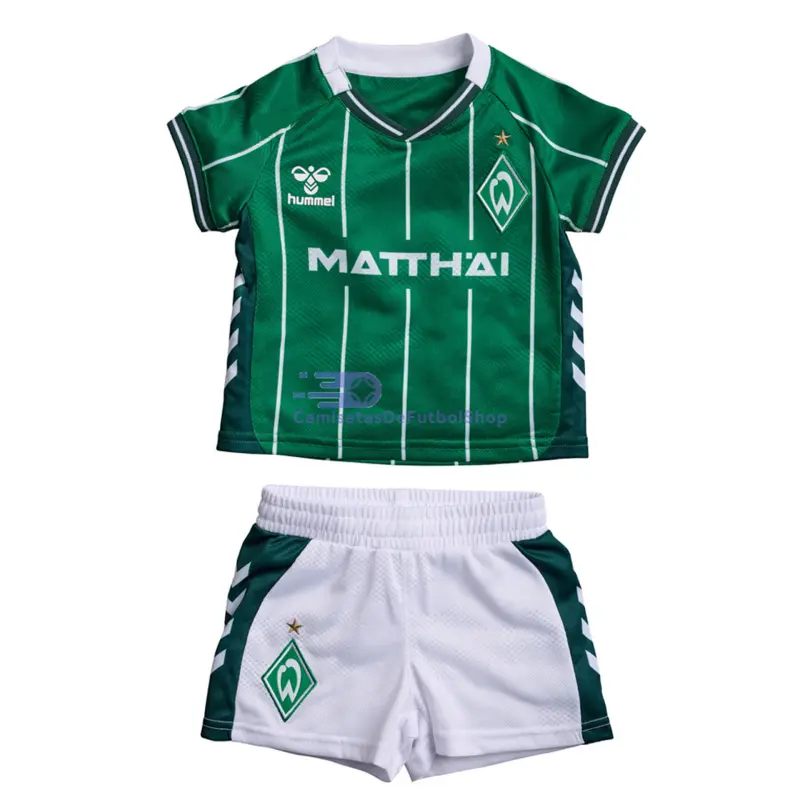 Camiseta Werder Bremen 2025/2026 1ª Equipación Verde/Blanco Niño Kit