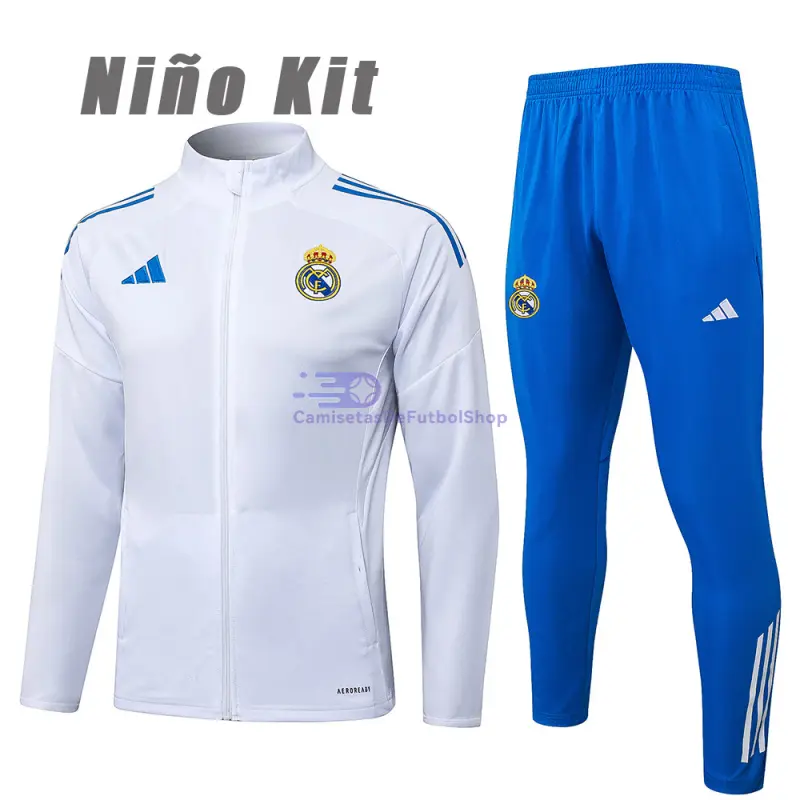 Chandal Real Madrid 2025/2026 Niño Blanco/Azul