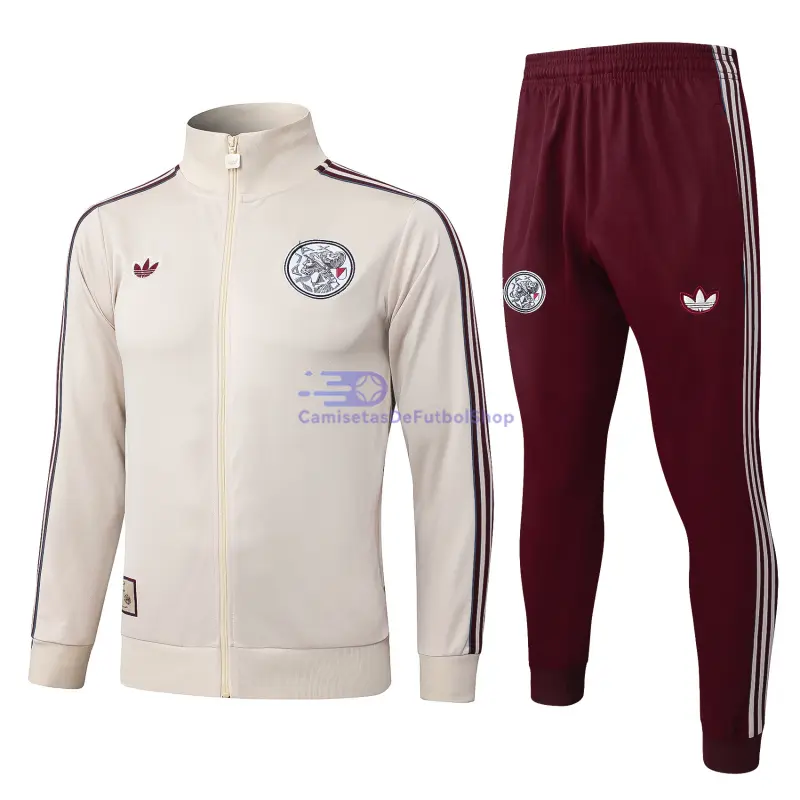 Chandal Ajax 2025/2026 Beige/Borgoña