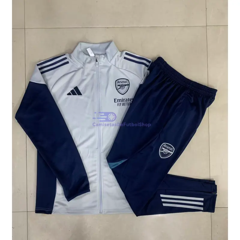 Chandal Arsenal 2025/2026 Gris Claro/Azul Oscuro