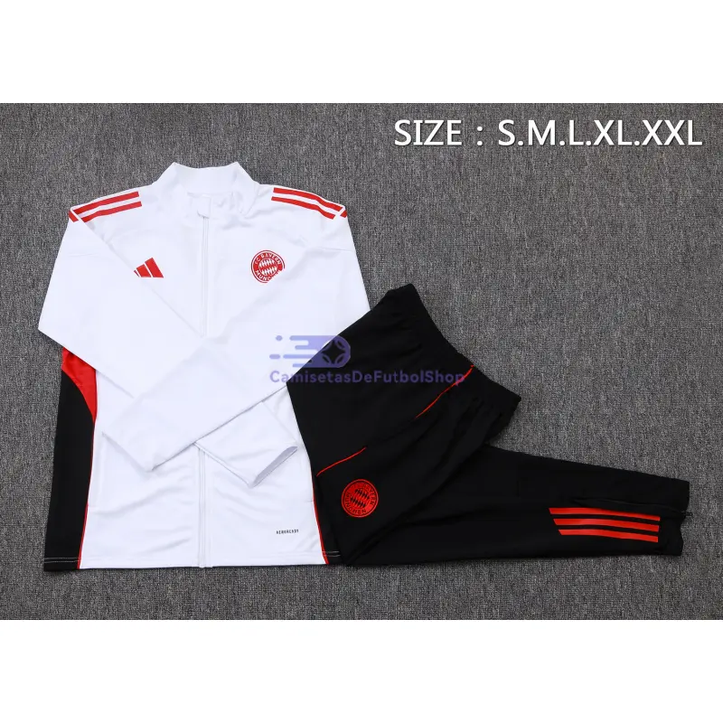 Chandal Bayern Múnich 2025/2026 Blanco/Negro/Rojo