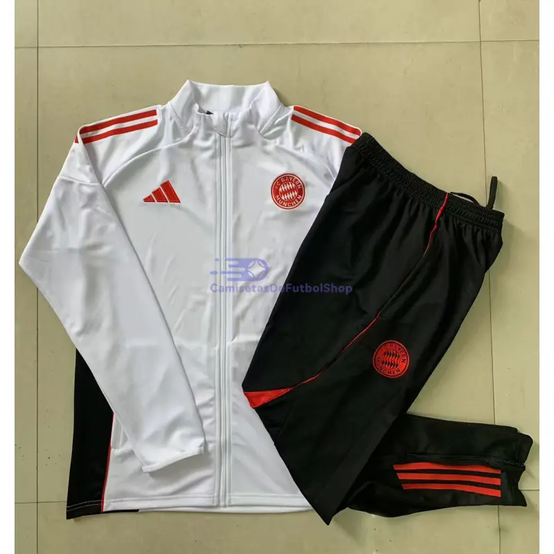 Chandal Bayern Múnich 2025/2026 Blanco/Negro/Rojo