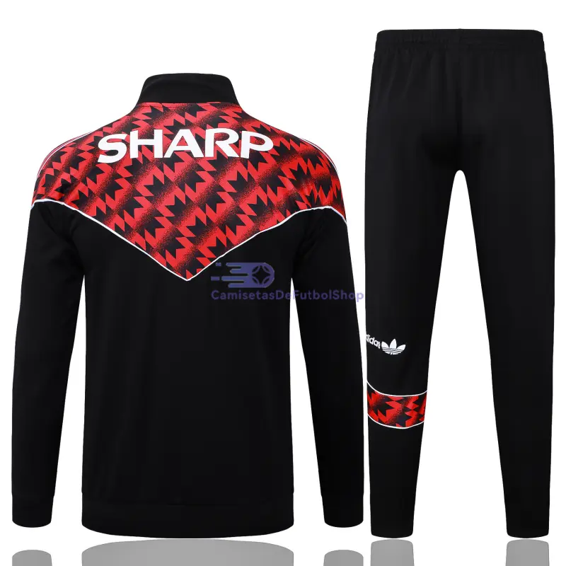 Chandal Manchester United 2025/2026 Negro/Rojo con Estampado