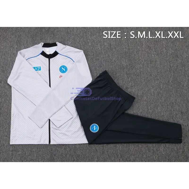 Chandal Napoli 2025/2026 Gris Claro con Estampado