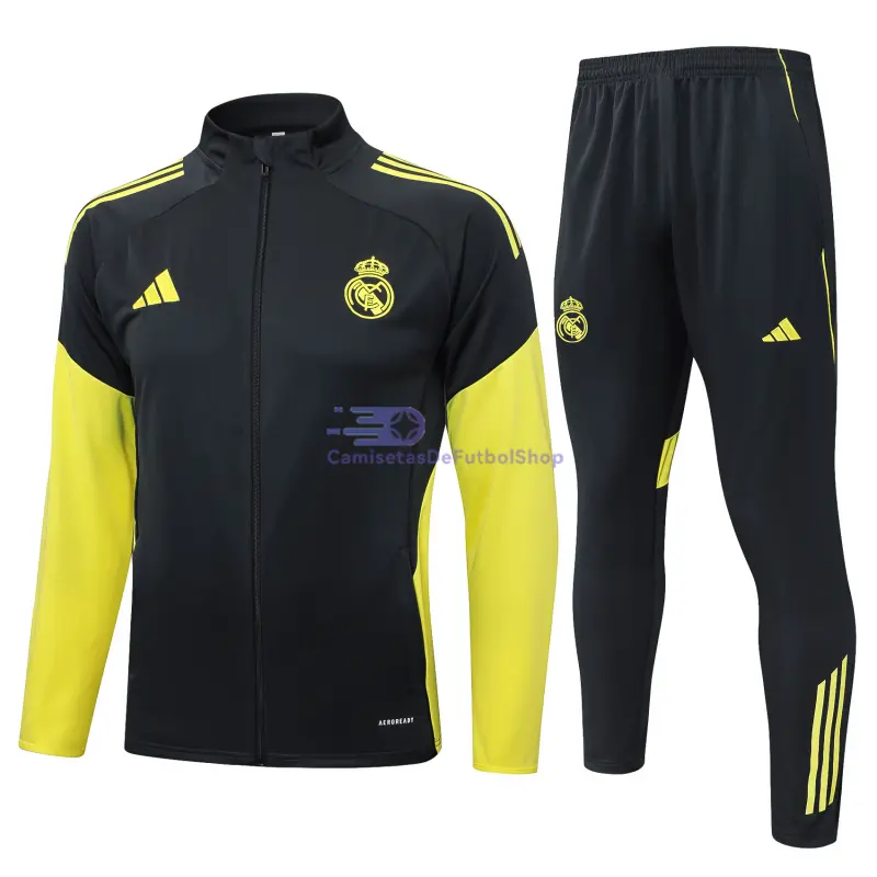 Chandal Real Madrid 2025/2026 Gris Oscuro/Amarillo