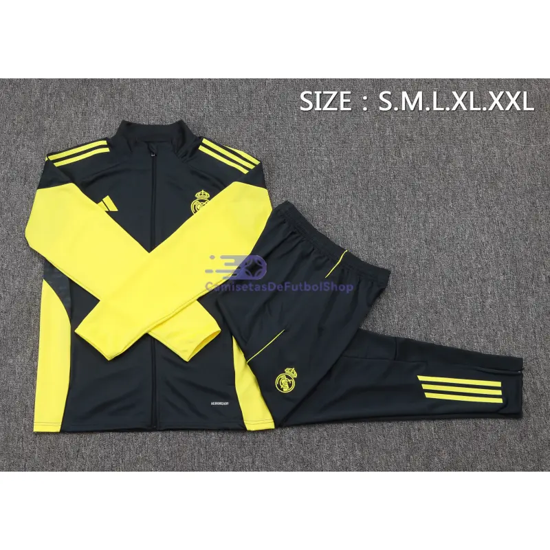 Chandal Real Madrid 2025/2026 Gris Oscuro/Amarillo