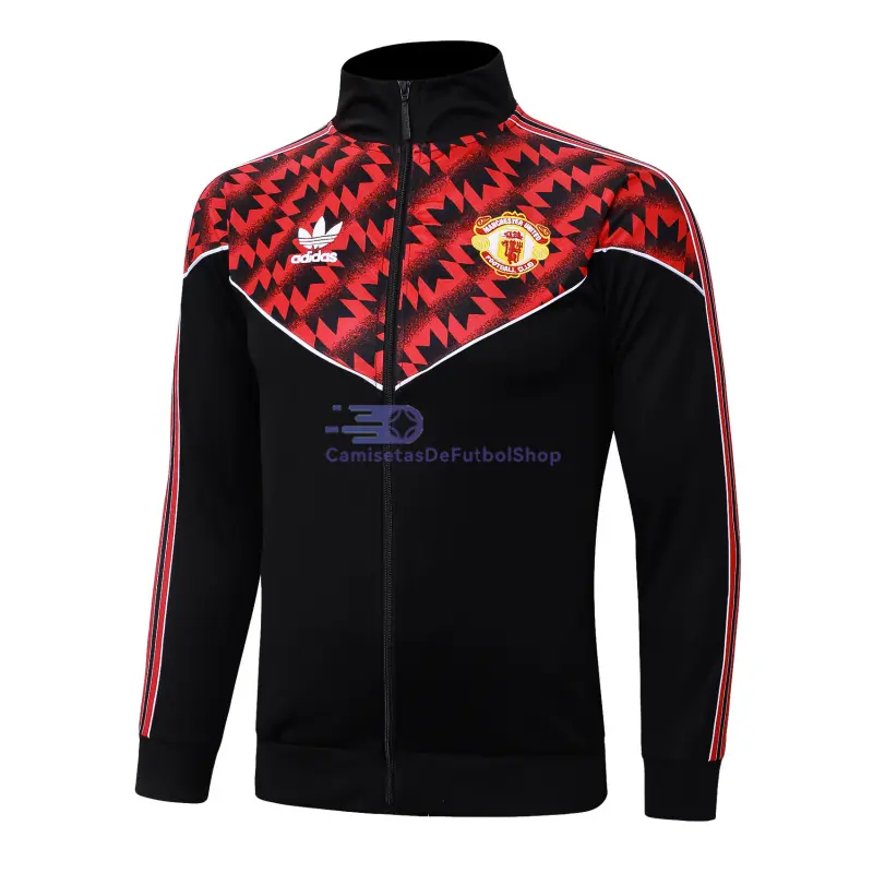 Chaqueta Manchester United 2025/2026 Negro/Rojo con Estampado