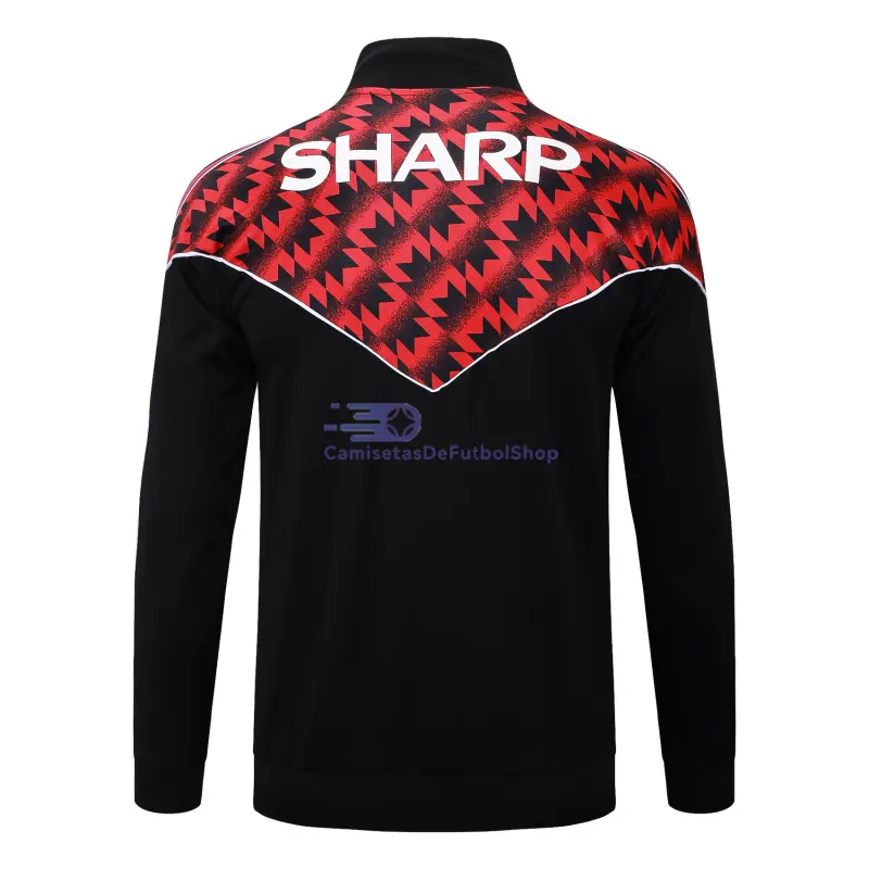 Chaqueta Manchester United 2025/2026 Negro/Rojo con Estampado