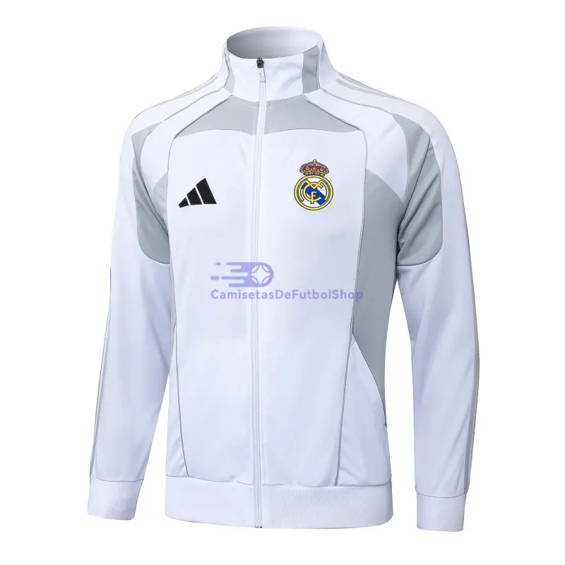 Chaqueta Real Madrid 2025/2026 Blanco/Gris