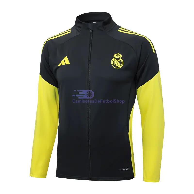 Chaqueta Real Madrid 2025/2026 Gris Oscuro/Amarillo