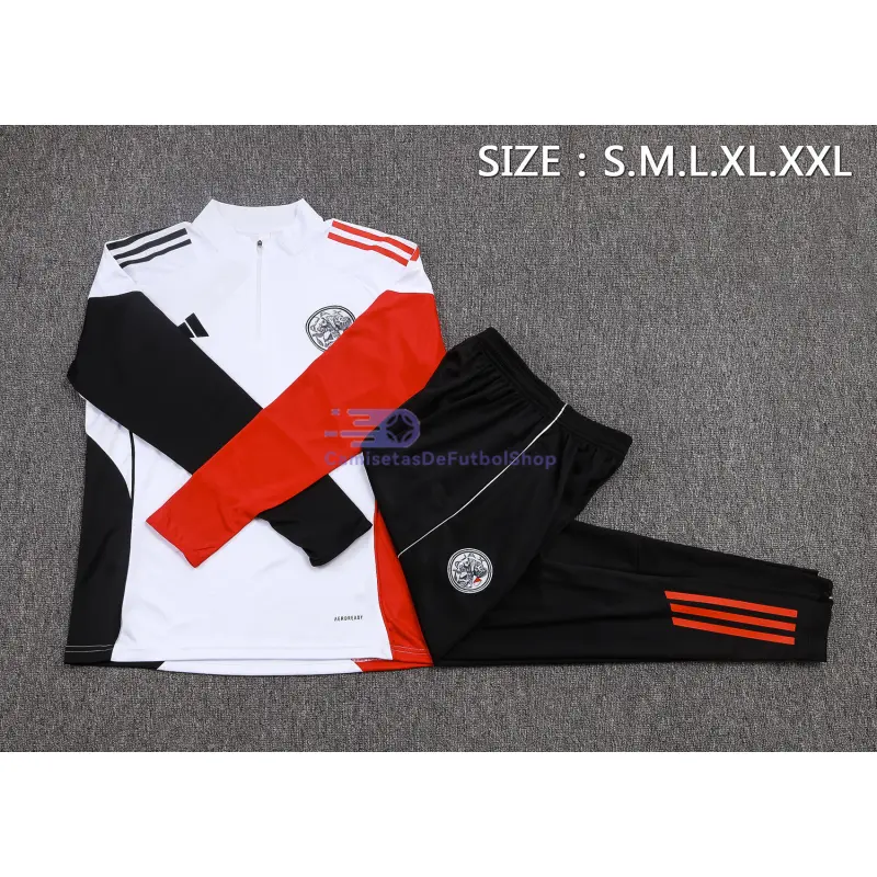 Sudadera De Entrenamiento Ajax 2025/2026 Kit Blanco/Rojo/Negro