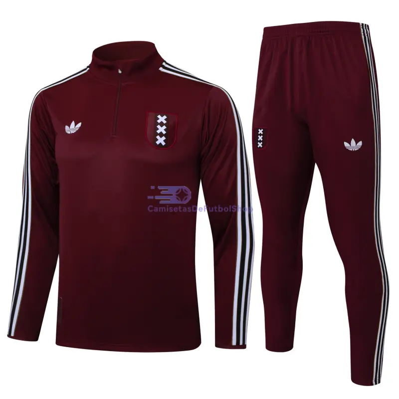 Sudadera De Entrenamiento Ajax 2025/2026 Kit Retro Borgoña Oscuro