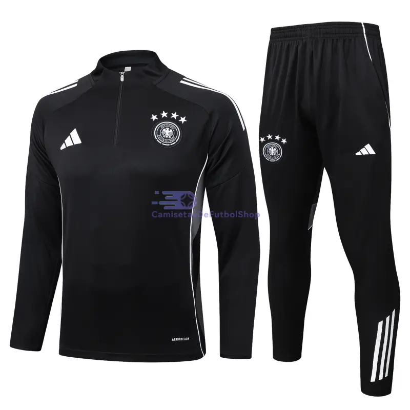Sudadera De Entrenamiento Alemania 2025 Kit Negro/Gris