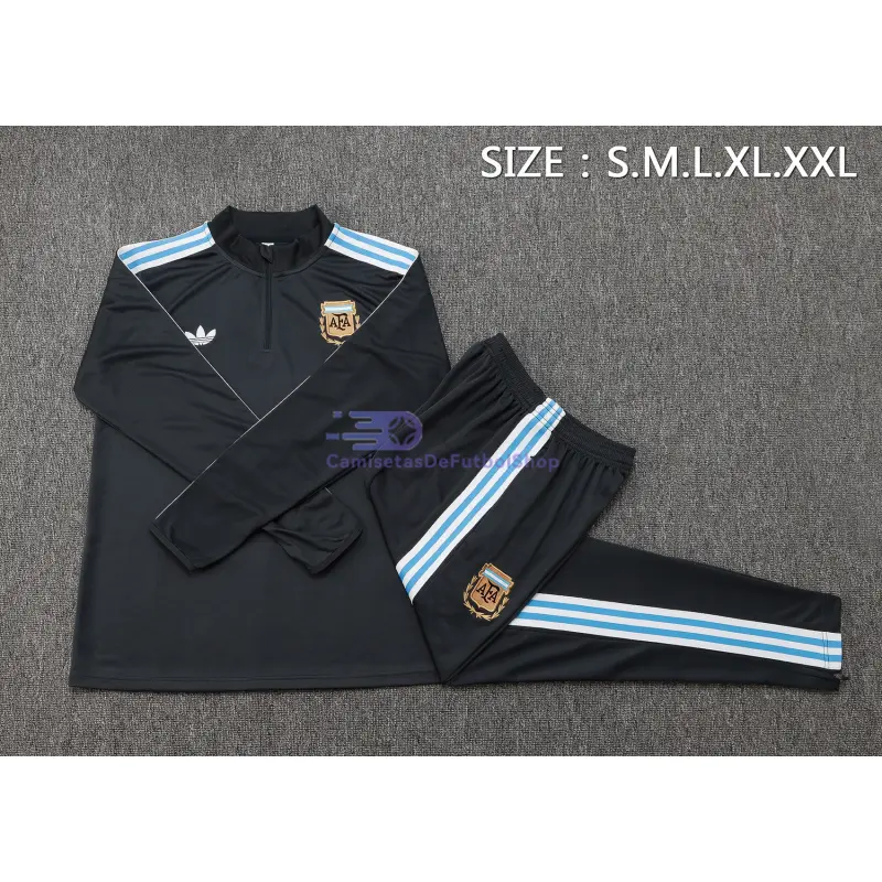 Sudadera De Entrenamiento Argentina 2025 Kit Gris Oscuro