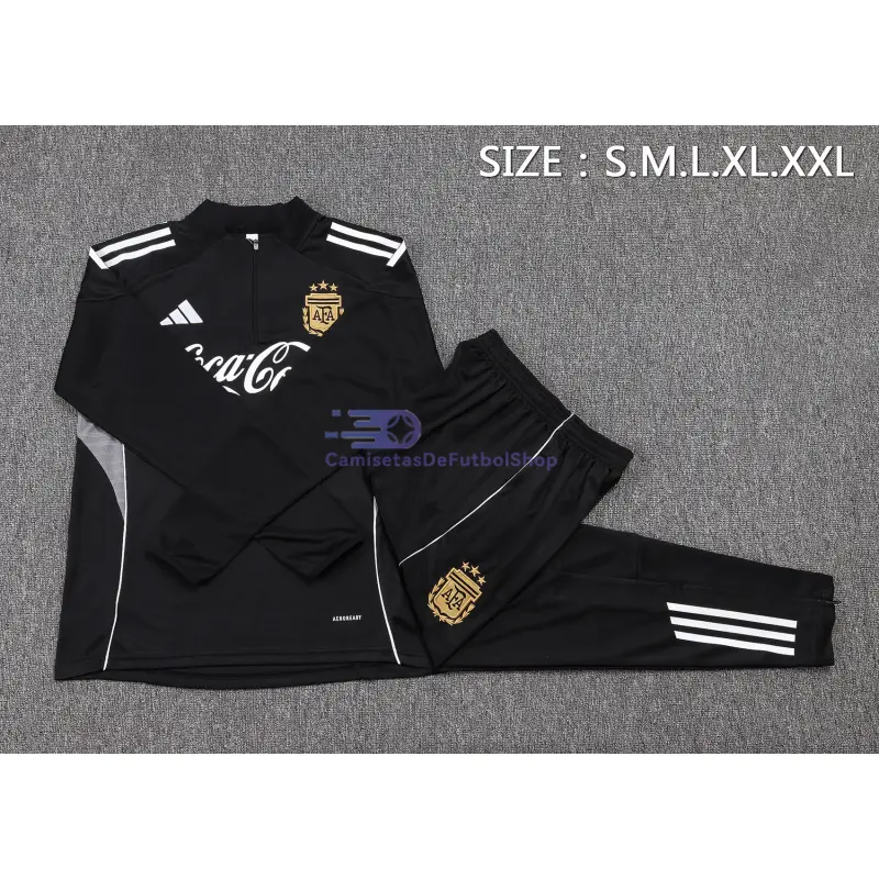 Sudadera De Entrenamiento Argentina 2025 Kit Negro