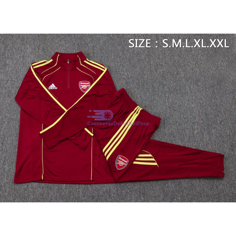 Sudadera De Entrenamiento Arsenal 2025/2026 Kit Borgoña/Amarillo