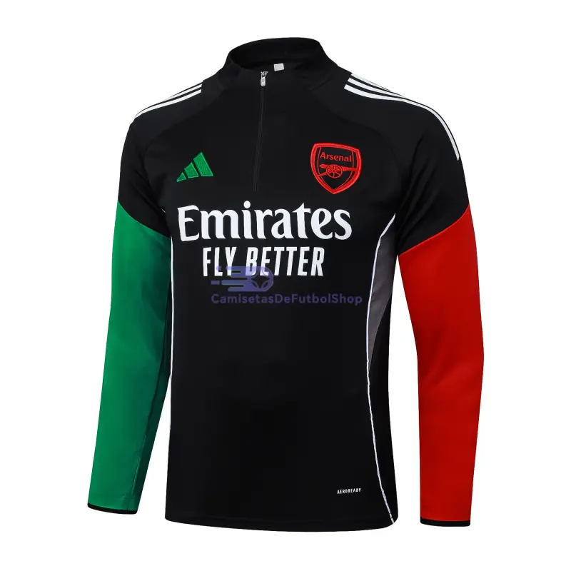 Sudadera De Entrenamiento Arsenal 2025/2026 Negro/Rojo/Verde