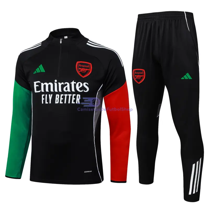 Sudadera De Entrenamiento Arsenal 2025/2026 Negro/Rojo/Verde