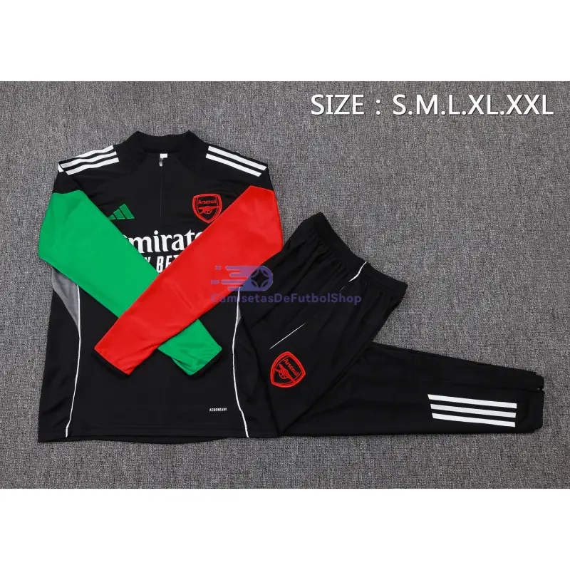 Sudadera De Entrenamiento Arsenal 2025/2026 Negro/Rojo/Verde
