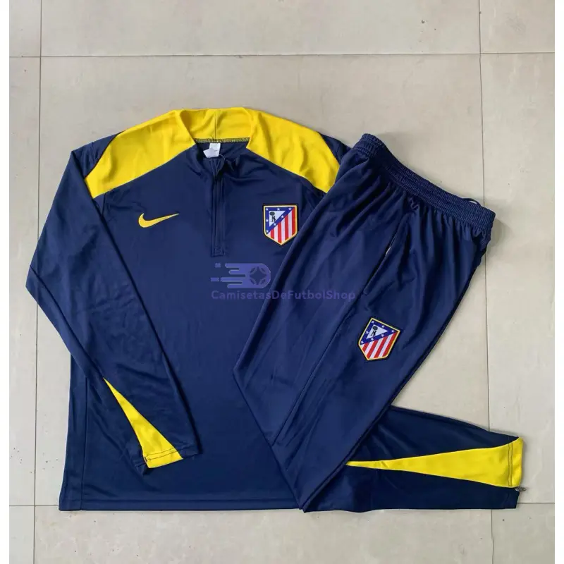 Sudadera De Entrenamiento Atlético de Madrid 2025/2026 Azul Oscuro/Amarillo