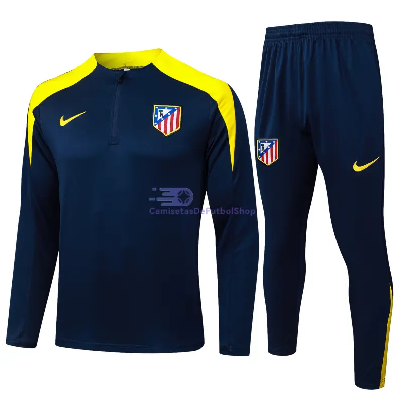Sudadera De Entrenamiento Atlético de Madrid 2025/2026 Kit Azul Oscuro/Amarillo