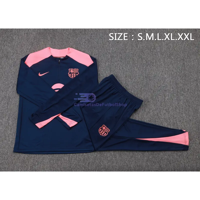 Sudadera De Entrenamiento Barcelona 2025/2026 Kit Azul Oscuro/Rosa
